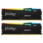 Модуль пам'яті для комп'ютера DDR5 16GB (2x8GB) 6000 MHz Beast RGB EXPO Kingston Fury (ex.HyperX) (KF560C30BBEAK2-16) - зменшене зображення 1