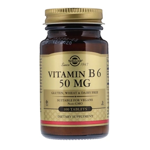 Вітамін Solgar Вітамін В6, Vitamin B6, 50 мг, 100 таблеток (SOL-03100) зображення 1