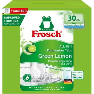 Таблетки для посудомийних машин Frosch Лимон 30 шт. (4001499963339/4009175965134) изображение 1