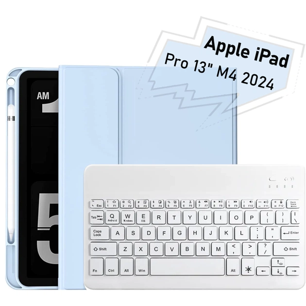 Чехол для планшета BeCover with keyboard Apple iPad Pro 13" M4 2024 Light Blue (713005) - изображение 1