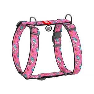 Шлея для собак WAUDOG Nylon анатомічна H-подібна з QR-паспортом "Єдинороги" пластиковий фастекс XL (323-0013) изображение 1