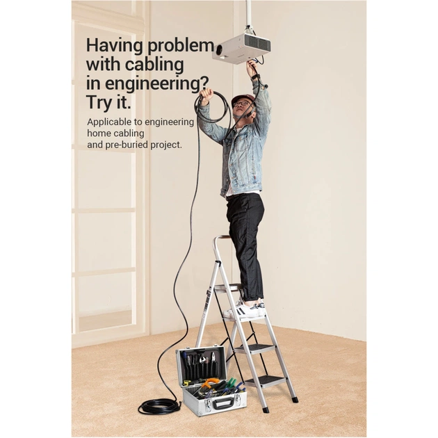 Кабель мультимедійний HDMI M to HDMI M 1.0m 4K cotton braided black zinc alloy Vention (ALMBF) - зображення 9