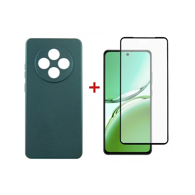Чохол до мобільного телефона Dengos Oppo Reno 12 F/FS Soft + glass (Green) (DG-KM-115) - зображення 1