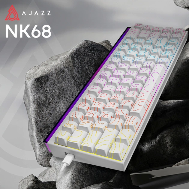 Клавіатура Ajazz NK68 Red Switch USB UA White (NK68-R-S-W) - picture 6