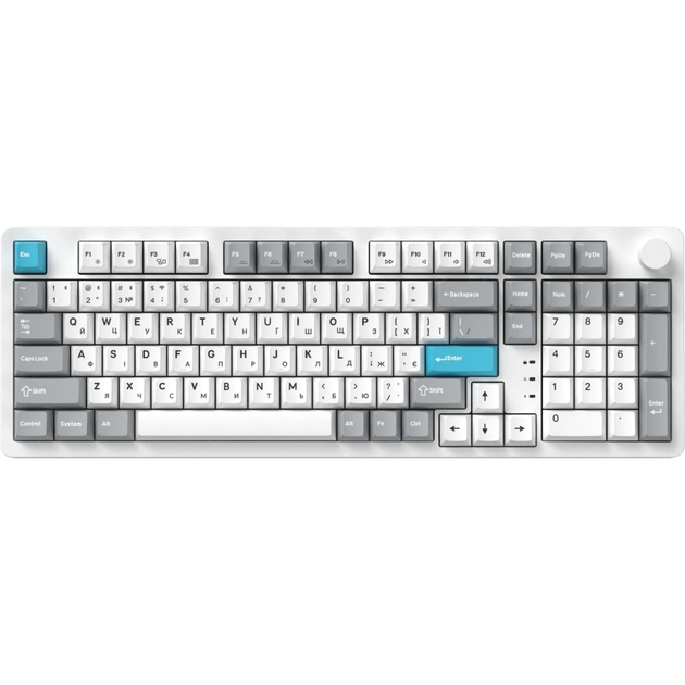 Клавіатура GamePro Asgard Drakkar Keychron Super Red Switch Wireless/Bluetooth/USB UA White (MK305WH) - picture 1