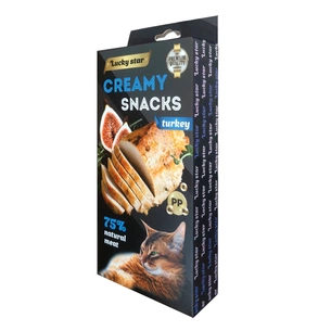 Ласощі для котів Lucky Star Лагідне пюре з м'яса індика у стіках 10 г (4820281500503) зображення 1