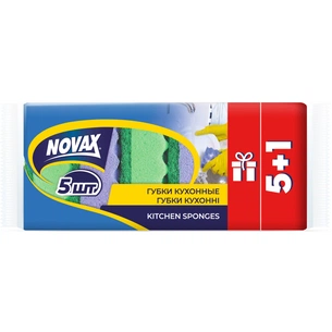 Губки кухонні Novax 5+1 шт. (4823058300962) зображення 1