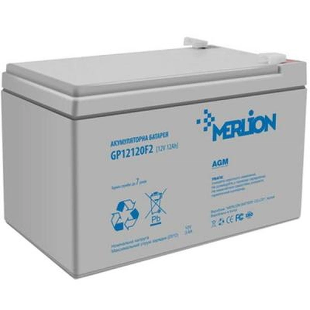 Батарея до ДБЖ Merlion 12V-12Ah (GP12120F2) - зображення 1