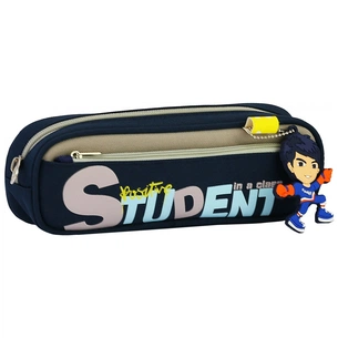 Пенал Cool For School 2 відділення з брелоком Чорний (CF6899-black) зображення 1