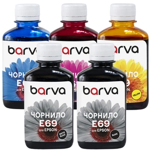 Чорнило Barva Epson T69, 180мл*5, Pigm.MB/PB/C/M/Y (E69-180-2MP) зображення 1