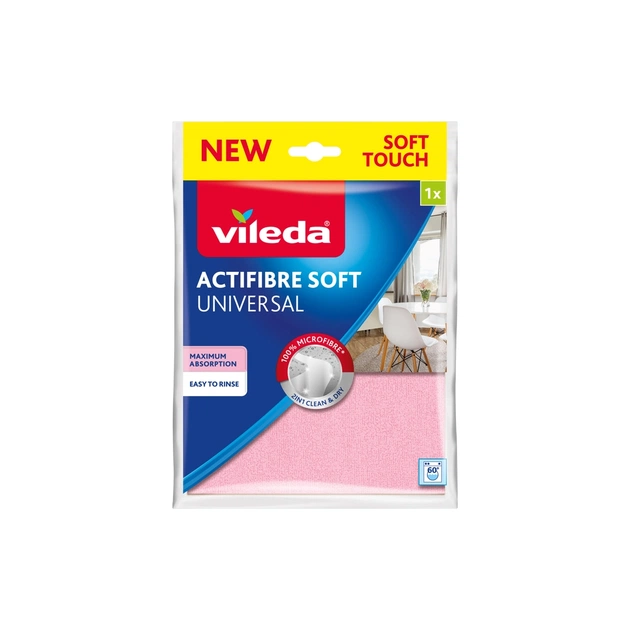 Серветки для прибирання Vileda Actifibre Soft З мікрофібри 1 шт. (4023103240834) - picture 1
