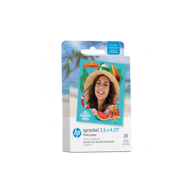Фотопапір HP Zink 3.5x4.25" Sprocket, glossy, self-adhesive, 20sh (HPIZ3X420) - picture 1