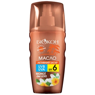 Засіб для засмаги Біокон Олія Активна засмага Моної де люкс SPF-6 160 мл (4820160039742) изображение 1