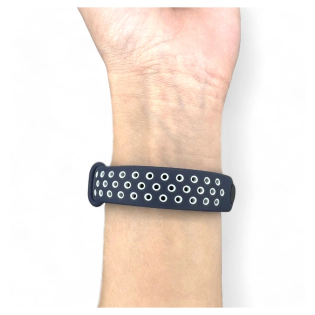 Ремінець до фітнес браслета BeCover Vents Style для Xiaomi Mi Smart Band 9 Blue-White (711987) - picture 7