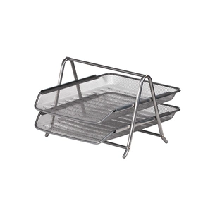 Лоток для паперів Buromax горизонтальний 2 в 1, металевий, сріблястий (BM.6250-24) зображення 1