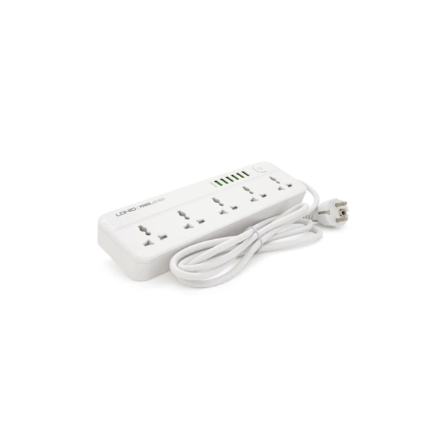 Мережевий фільтр живлення LDNIO SС5614, 5 роз, 6 USB, 2м, White (SС5614) - зображення 1