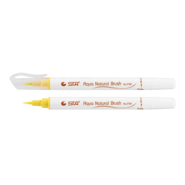 Художній маркер STA пензлик акварельний AQUA NATURAL BRUSH 3700, жовтий крем (STA3700-3) - зображення 1