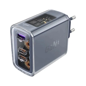 Зарядний пристрій Acefast 3xUSB 65W (2xUSB-C+USB-A) Gan A45 Fast Charger Mica gray (6974316282105) зображення 1