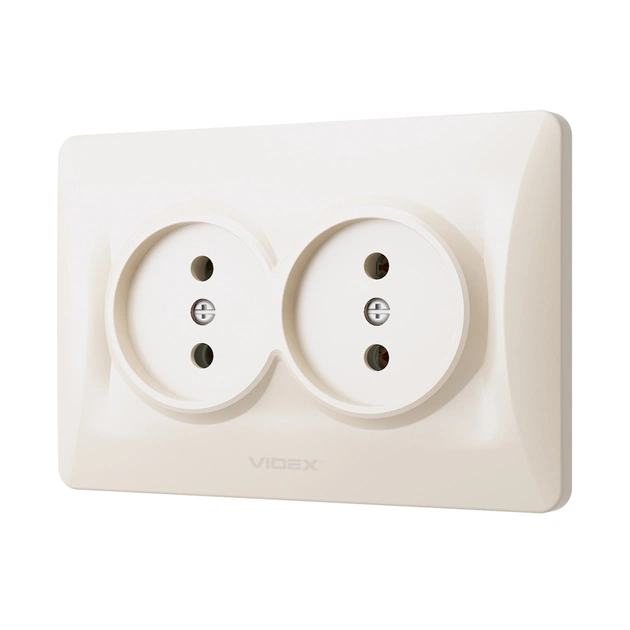 Розетка Videx BINERA 2ая кремова (VF-BNSK2-CR) - изображение 2