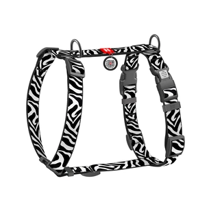 Шлея для собак WAUDOG H-подібна анатомічна Nylon з QR адресником "Зебра" пластиковий фастекс XL (347-0055) зображення 1