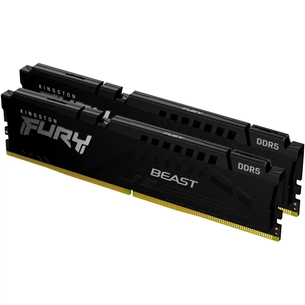 Модуль пам'яті для комп'ютера DDR5 64GB (2x32GB) 5200 MHz Beast Black Kingston Fury (ex.HyperX) (KF552C36BBEK2-64) зображення 1