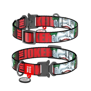 Нашийник для тварин WAUDOG Nylon з QR-паспортом "Джокер" металічна пряжка-фастекс XL (0026-2008) зображення 1