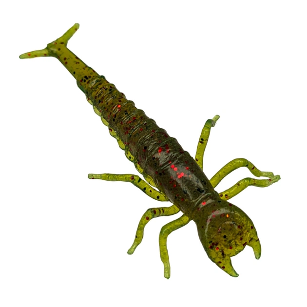 Силікон рибальський FishUP Diving Bug 2" 019 - Motor Oil/Red (8шт/уп) (1864.14.65) - зображення 1