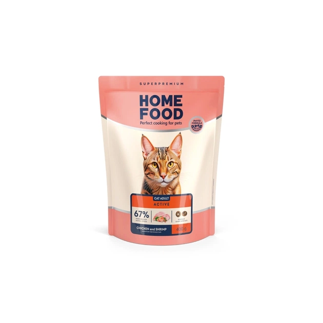Сухий корм для кішок Home Food For active з куркою та креветками 400 г (4820290090057) - зображення 1
