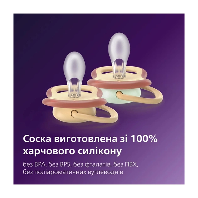 Пустушка Philips AVENT Ultra Air 0-6 місяців 2 шт нейтральна, день/ніч (SCF087/09) - picture 9
