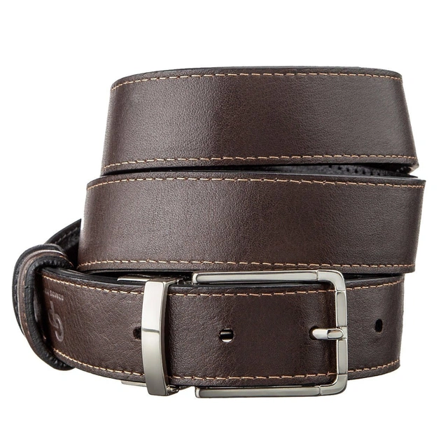 Ремінь Grande Pelle Брючний двосторонній Коричневий та Чорний (11155) - зображення 3