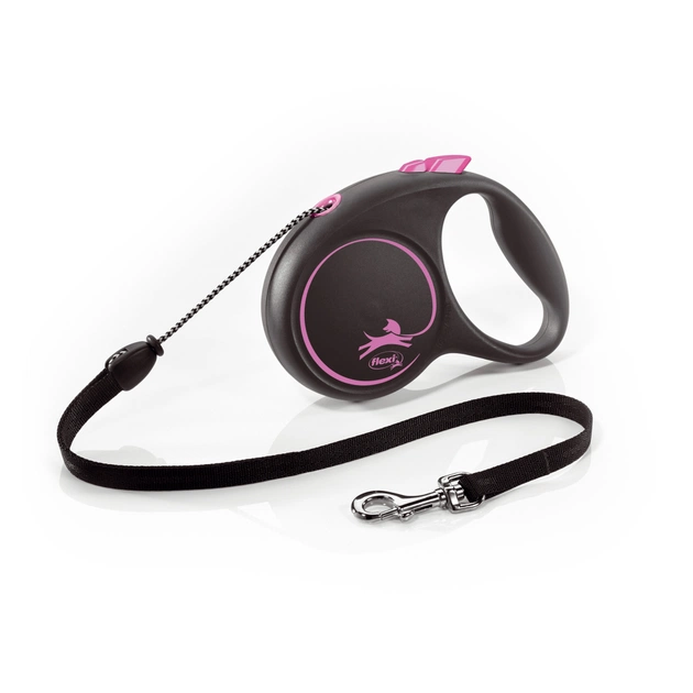 Повідець для собак Flexi Black Design М трос 5 м (рожевий) (4000498033418) - зображення 1