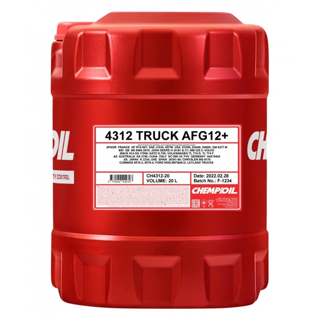 Антифриз CHEMPIOIL AFG12+ червоний TRUCK 20л (CH4312-20) - изображение 1