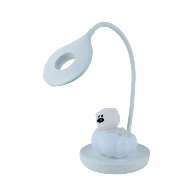 Настольная лампа Kite Cloudy Bear LED с аккумулятором, голубая (K24-493-2-3) - изображение 1