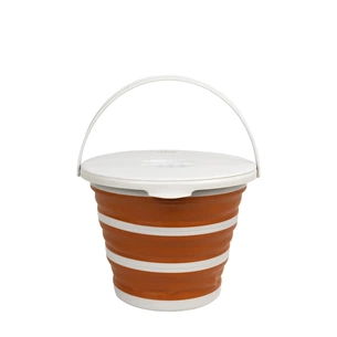 Ведро складное Tribe Water Bucket Lid 10 л з кришкою terracota (T-FJ-0050-terracota) изображение 1