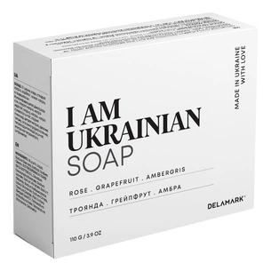 Тверде мило DeLaMark I Am Ukrainian Троянда-Грейпфрут-Амбра 110 г (4820152333315) зображення 1