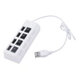 Концентратор Voltronic USB 2.0 to 4xUSB with switches white (YT-HWS4HS-W) - зменшене зображення 1