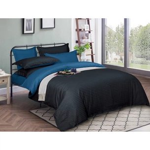 Постільна білизна MirSon Satin Stripe 30-0021 + 30-0019 Minhvan 160х220 (2200005267325) зображення 1