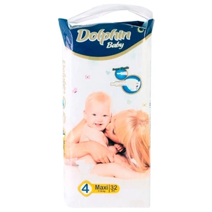Підгузки Dolphin Maxi 7-18 кг 32 шт (8680131203390) зображення 1