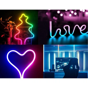 Гірлянда Twinkly Smart LED Flex RGB, гнучкий контур, IP20, 2м, кабель білий (TWFL200STW-WEU) зображення 1