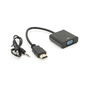 Перехідник HDMI M to VGA F + Audio 0.1m 4K/2K black Voltronic (YT-C-HDMI(M)/VGA(F)+AUX-B) - зменшене зображення 1