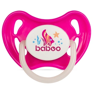 Пустушка Baboo Sea Life силіконова, світиться в темряві, 6+ міс (рожева) (5-032) зображення 1