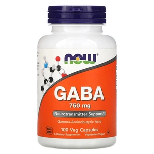Амінокислота Now Foods GABA (Гамма-Аміномасляна кислота) 750 мг, 100 вегетаріанських капсул (NOW-00089) зображення 1