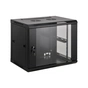 Шафа настінна Kingda 9U 19" 600x450 RAL9004 (KD-007-6409) - зменшене зображення 1