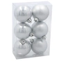 Ялинкова іграшка Chomik пластикові кульки 6 шт, 6 см, сріблясті (5900779893863_2) - зменшене зображення 1