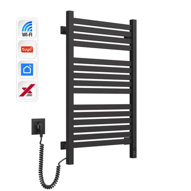 Сушарка для рушників Navin Авангард Х, 800х480, Wi-Fi, чорний муар, лівобічна (12-272155-4880) - изображение 3