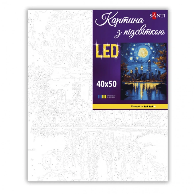 Картина по номерам Santi Чарівне місто 40х50 см LED підсвіт (956651) - picture 2