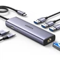 Концентратор Ugreen USB-C 6-in-1 3xUSB 3.0 + HDMI 4K@30Hz + RJ45 1000Mbps + PD silver (15598) - зменшене зображення 1