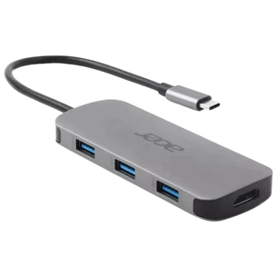 Концентратор Acer USB-C 7-in-1 3xUSB 3.2 + HDMI + USB-C + PD + SD gray (HP.DSCAB.018) зображення 1