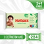 Дитячі вологі серветки Huggies Natural Care 56 х 4 шт (5029053550183) - зменшене зображення 2