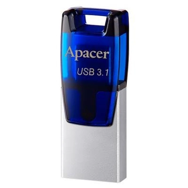 USB флеш накопичувач Apacer 64GB AH179 Blue USB 3.1 OTG (AP64GAH179U-1) - изображение 1